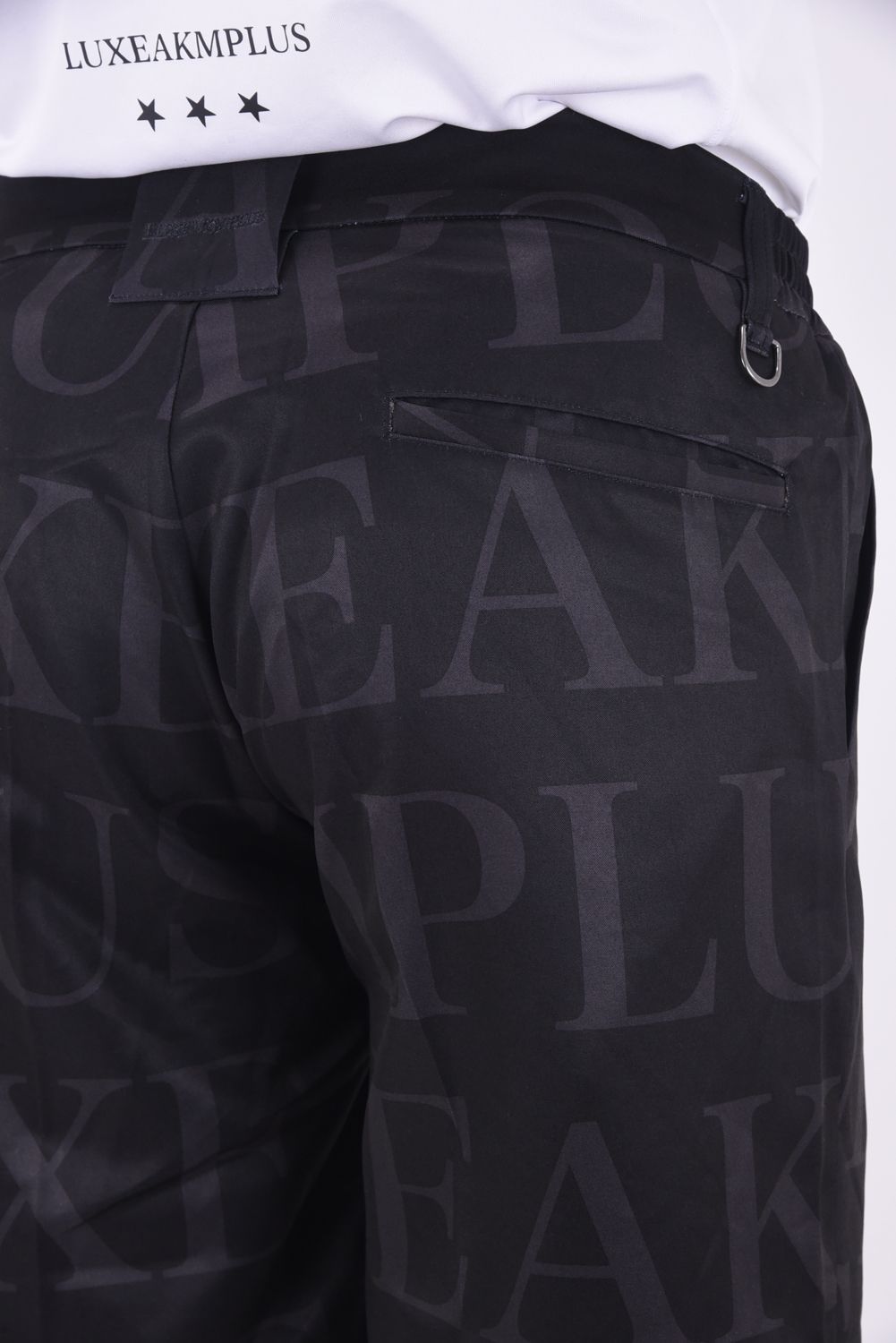 SAME LOGO SHORT PANTS / 総柄ロゴ ハーフスラックス (ブラック)