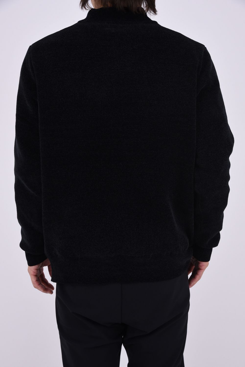【26AW】 AIRSHUT MOLE YARN HIGH NECK KNIT / モールヤーン 防風裏地 ハイネックニット (ブラック)*