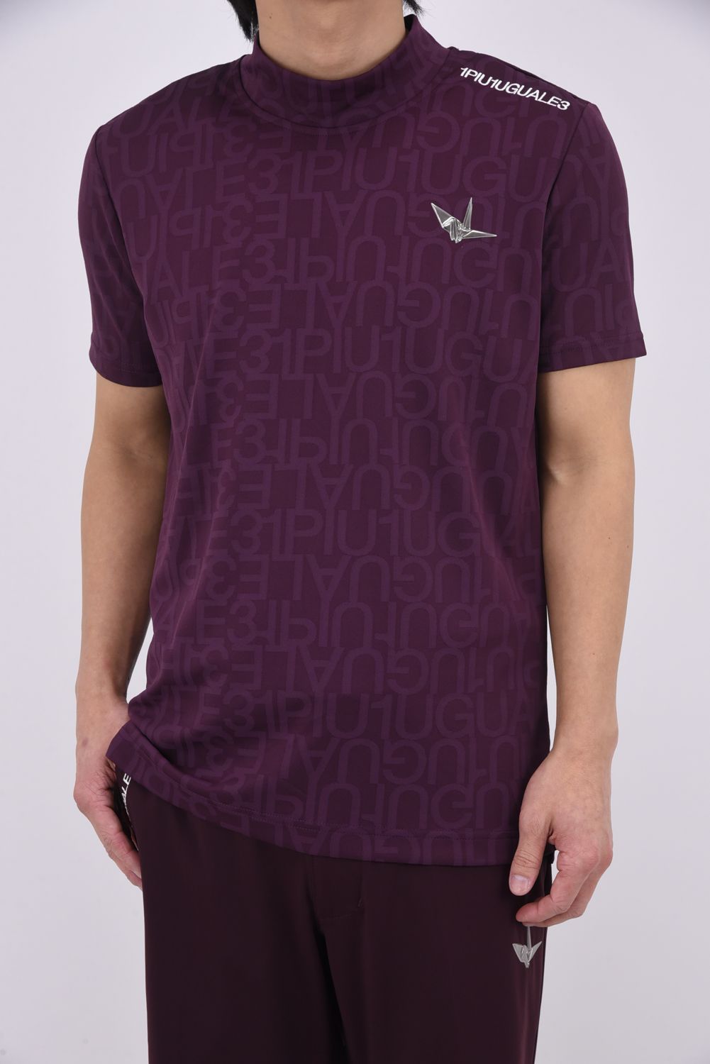 【26SS】 JACQUARD MOCK NECK  / ジャガード モックネック (バーガンディ)