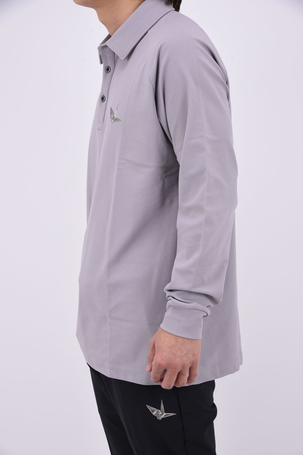 【26AW】 Sleeve LogoLong Sleeve Polo / スリーブロゴ 長袖ポロシャツ (グレー)