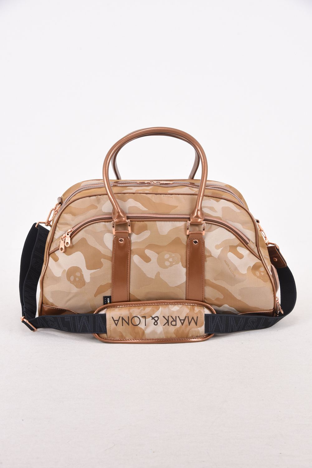 MARK&LONA - GAUGE CAMO BOSTON BAG / コーデュラナイロン エナメルコンビネーション ボストンバッグ (モカ) |  GOSSIP GOLF