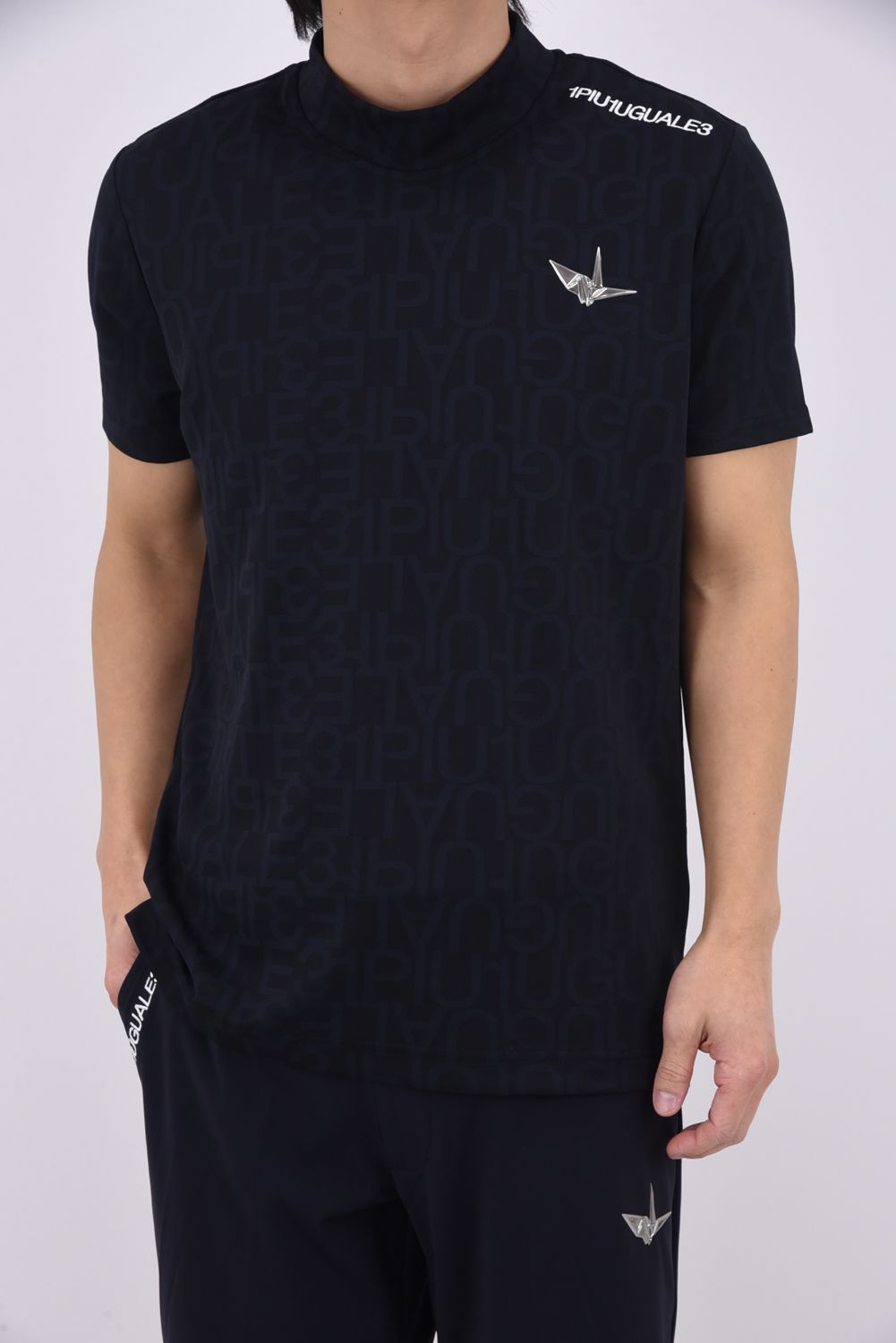 【26SS】 JACQUARD MOCK NECK  / ジャガード モックネック (ブラック)