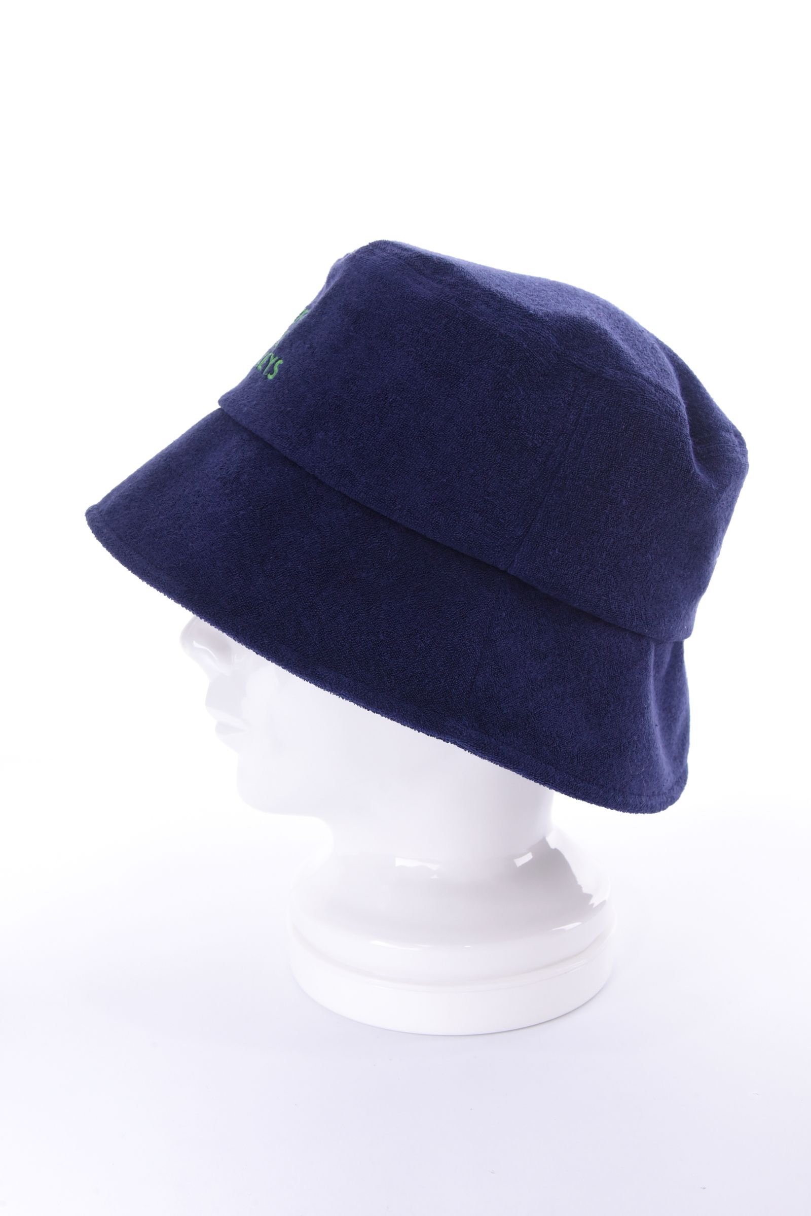 【26SS】 BUCKET HAT / パイル生地 ブランドロゴ刺繍 バケットハット (ネイビー)