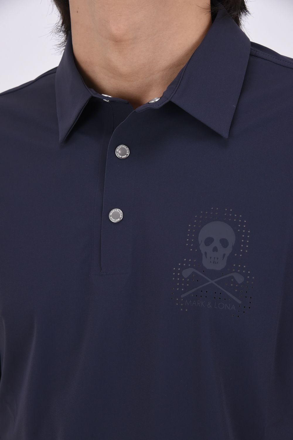 【26SS】 ROGUE AIRFLOW POLO / パンチングスカルロゴ ナイロンポロシャツ (ネイビー)