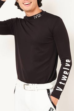 LOGO INNER MOCK / 接触冷感 インナーモックネック Tシャツ (ブラック)