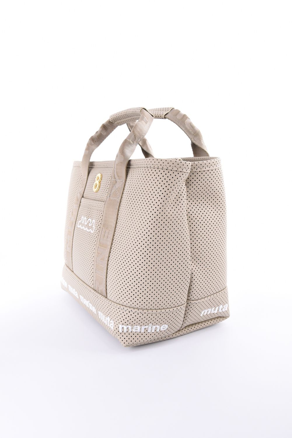 【GOSSIP GOLF別注】 “8” PLATE CONTINUA PARTITION TOTE BAG / 8プレート パンチングエシカルレザー パーテーションバッグ (ニュートラルベージュ)