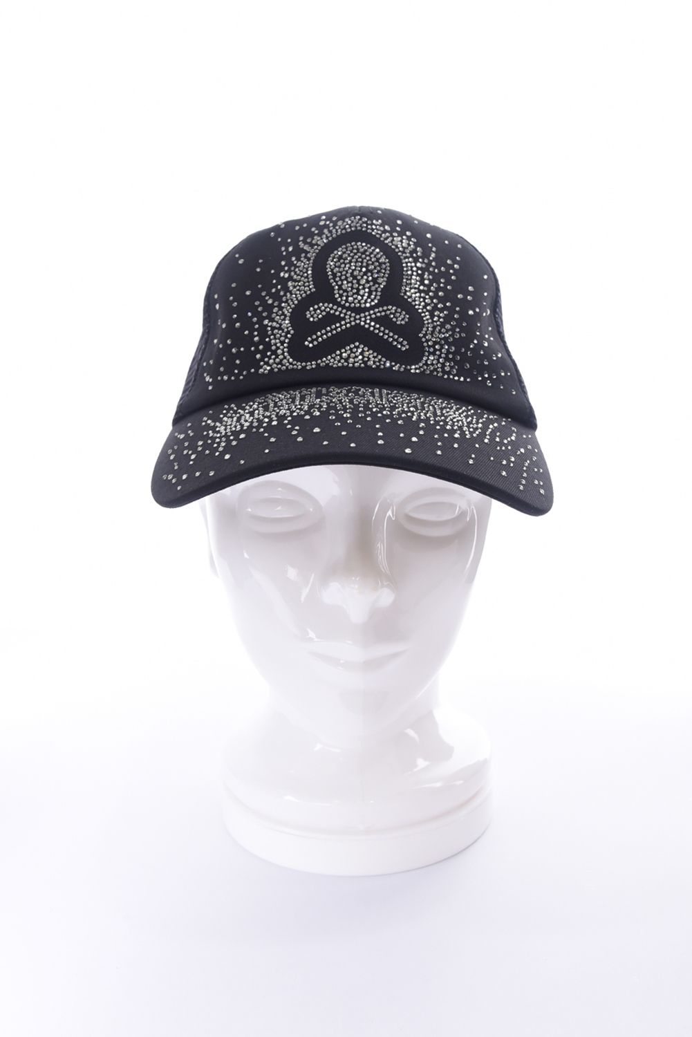 【26SS】 RADIANT MESH CAP / ラインストーンスカルロゴ メッシュキャップ (ブラック)