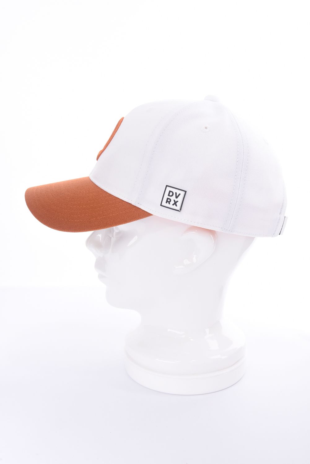 DVRX D Logo Cap / 3Dロゴ刺繍 ベースボールキャップ (ホワイト/オレンジ)