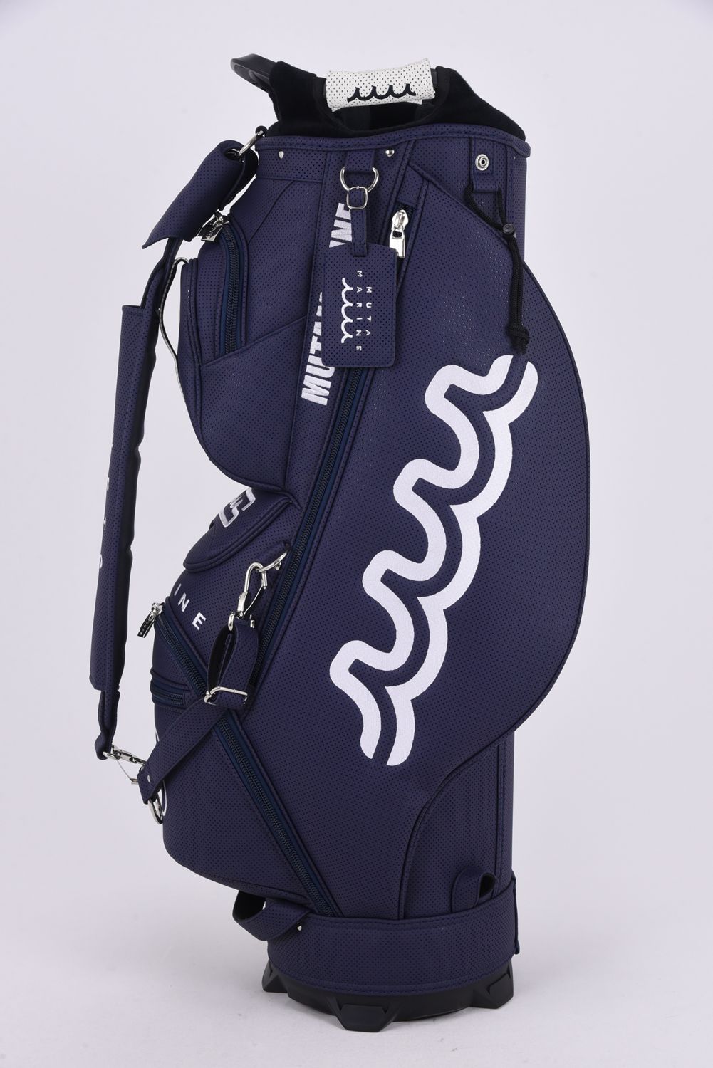 【26SS】【銀行振込・代金引換不可】【返品・交換不可】 CADDY BAG & HEAD COVER / パンチングエシカルレザー カートタイプ キャディバッグ&ヘッドカバーセット (ネイビー)