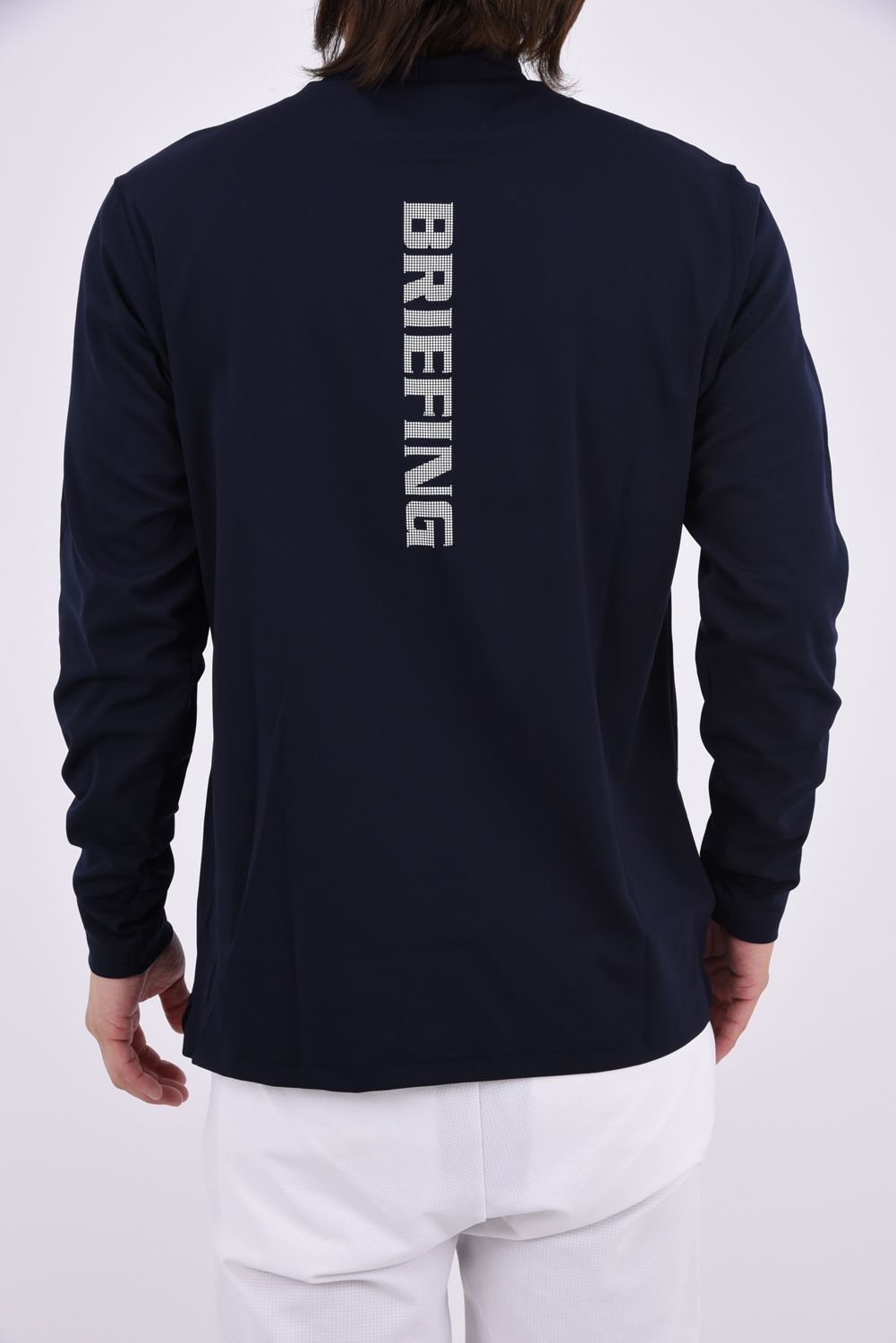 【26AW】 MEN’S TOUR LS HIGHNECK / ベーシック ブランドロゴ 長袖モックネックTシャツ (ネイビー)