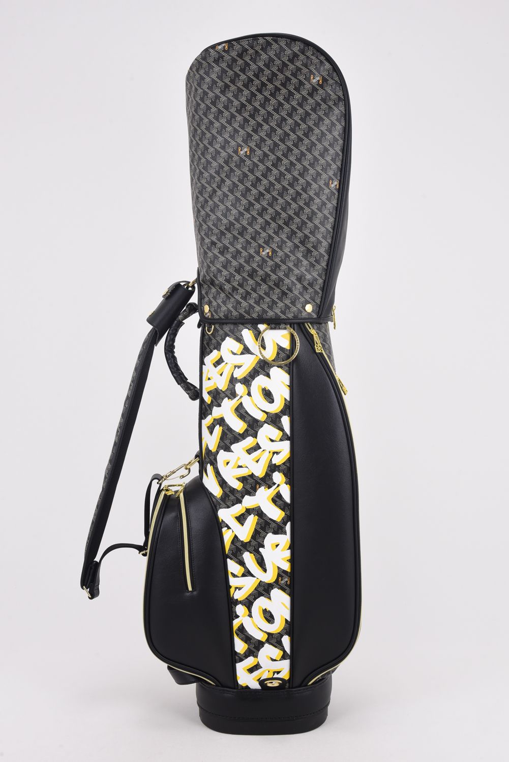 【銀行振込・代金引換不可】【返品・交換不可】 GOSSIP GOLF限定 ORIGINAL GRAFFITI DESIGN RALLINA  No.3 (ラリーナ) / カートタイプ キャディバッグ (ダークブラック/グラフィティデザイン)