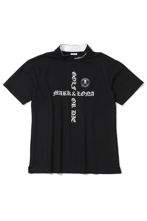 【26SS】 CROCE WAFFLE MOCK NECK TEE / ナイロンワッフル ブラックレターロゴ モックネックTシャツ (ブラック)