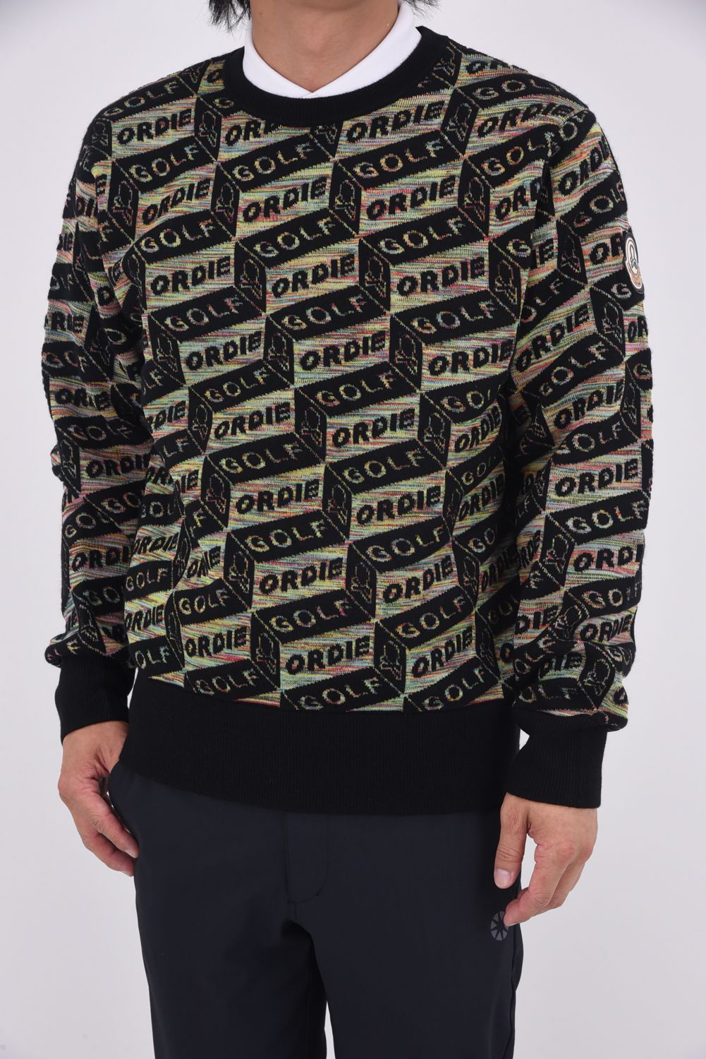 【2025AW】 DÉPÊCHE GEOMETRY JACQUARD KNIT / ジオメトリックパターン プルオーバーニット (ブラック)