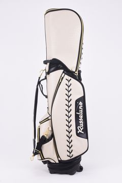 【銀行振込・代金引換不可】【返品・交換不可】 LACE UP GOLF BAG / ネットエンボス PUレザー スタンドキャディーバッグ ベージュ*