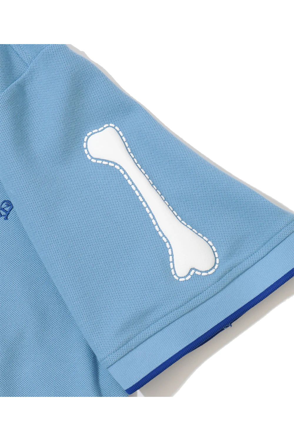 【26SS】 BONES PIQUE POLO / カノコ素材 ジャパンメイド BONEプリント ポロシャツ (サックス)