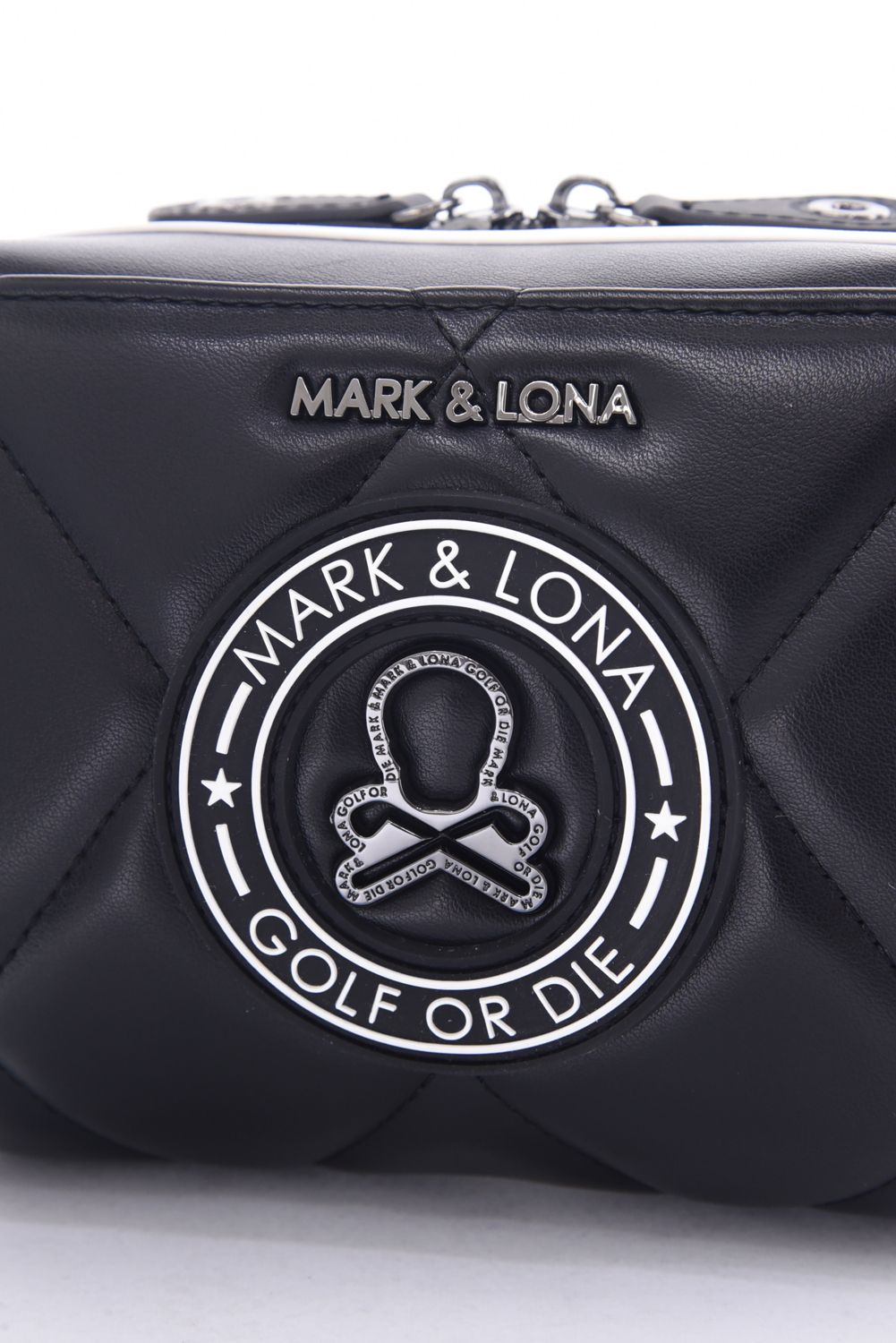 ETERNAL QUILTED 2-WAY BELT BAG / シンセティックレザー サークルスカル キルティング 2WAYウエストポーチ (ブラック)