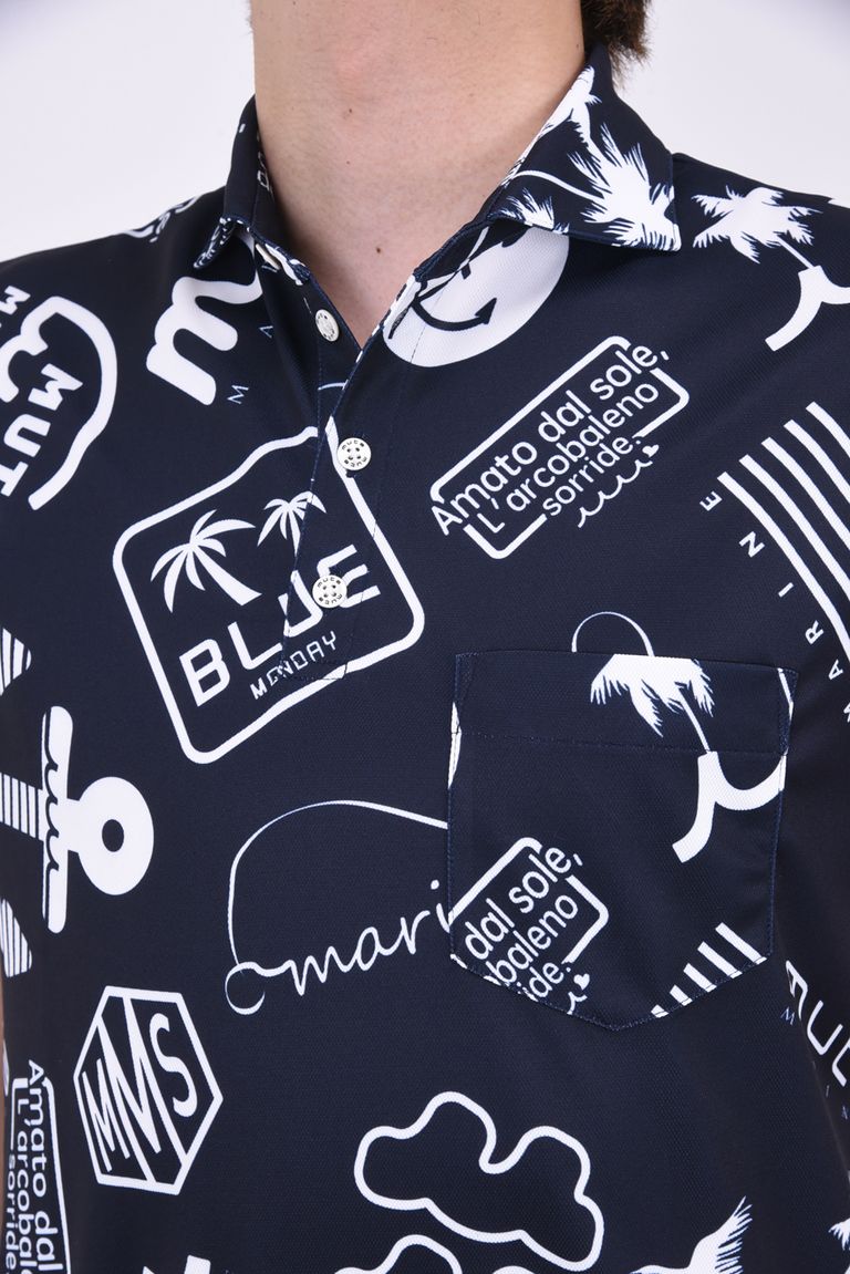 muta - HEM RIB RANDOM LOGO POLO / ヘムリブ ランダムロゴ ポロシャツ 