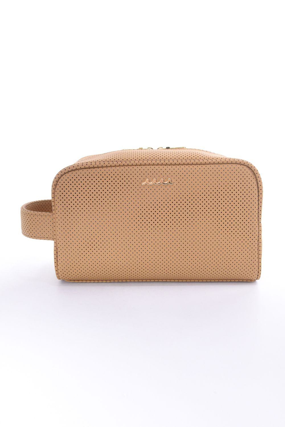 【26SS】 CONTINUA PUNCHING ETHICAL LEATHER TRAVEL POUCH / パンチング エシカルレザー トラベルポーチ (ベージュ)