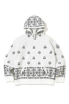 【2025AW】 SVASTIKA POLY FLEX HOODIE / クロスモチーフ オリジナルジャカード ニットフーディー (ホワイト)