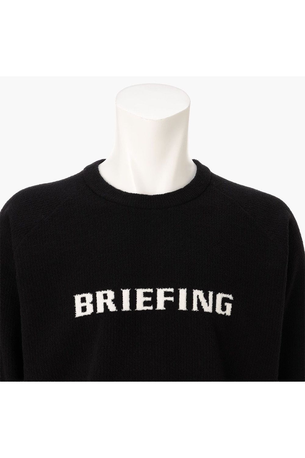【26AW】 MEN’S AIRY YARN KNIT CREWNECK / エアリーファブリック ブランドロゴ クルーネックニット (ブラック)