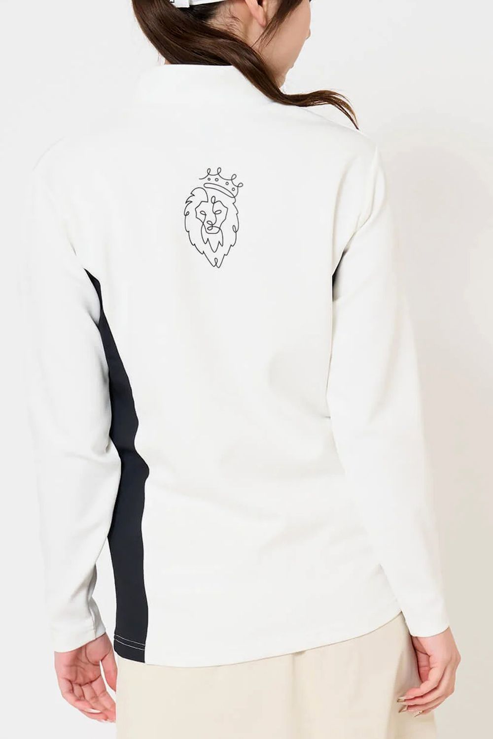 【26AW】【レディース】 OHSL MOCK / モノトーン バイカラー ロングスリーブ モックネックTシャツ (ホワイト)