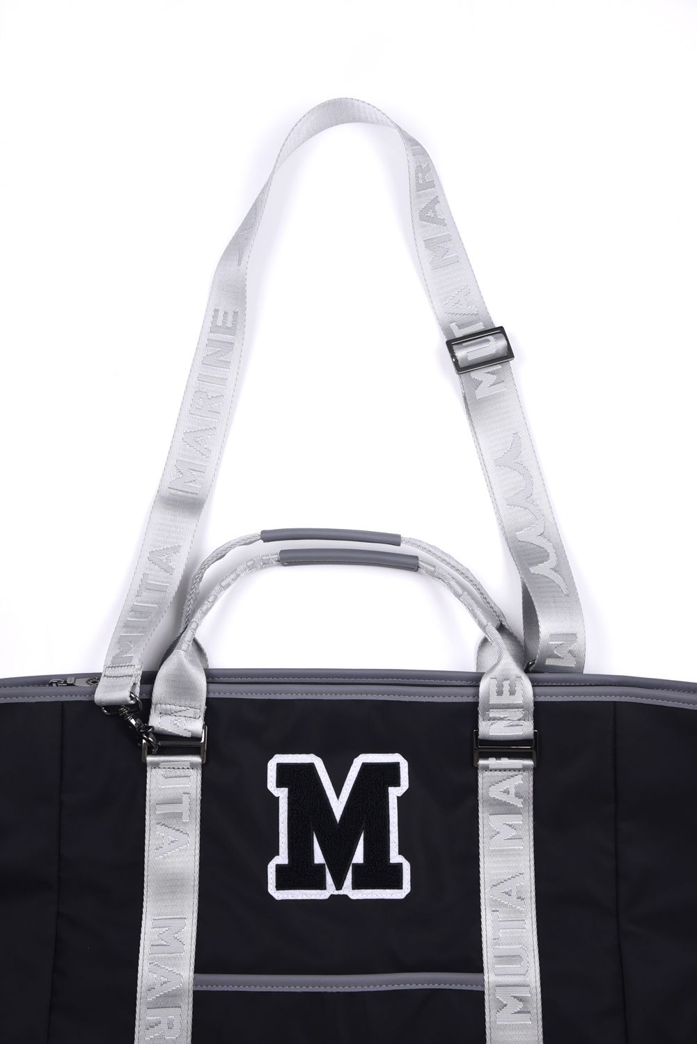 BIG TOTE BAG / ナイロン ビッグロゴ BIGトートバッグ (ショルダーストラップ付き) (ブラック)