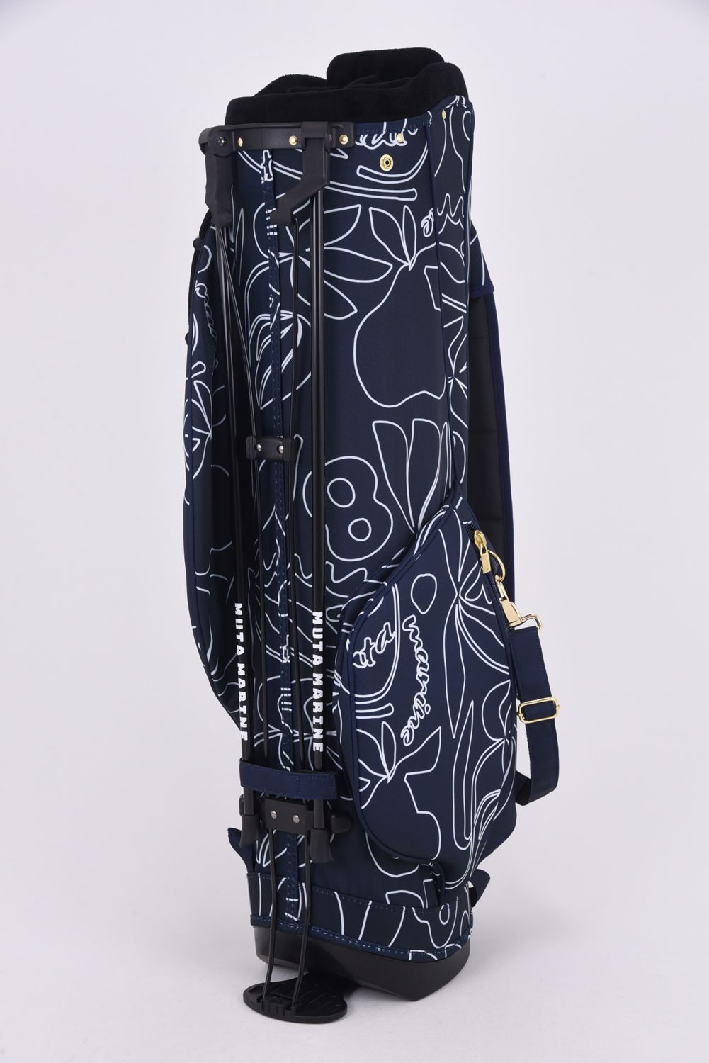 【銀行振込・代金引換不可】【返品・交換不可】 CADDY BAG & COVER / ボタニカル柄 キャディバッグ&ヘッドカバーセット (ネイビー)