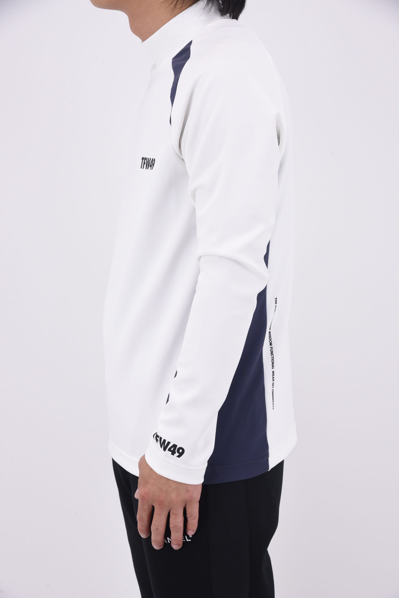 【25AW】 SIDE PANEL LONG SLEEVE MOCKNECK / サイドパネル モックネック ロングスリーブTシャツ (ホワイト)