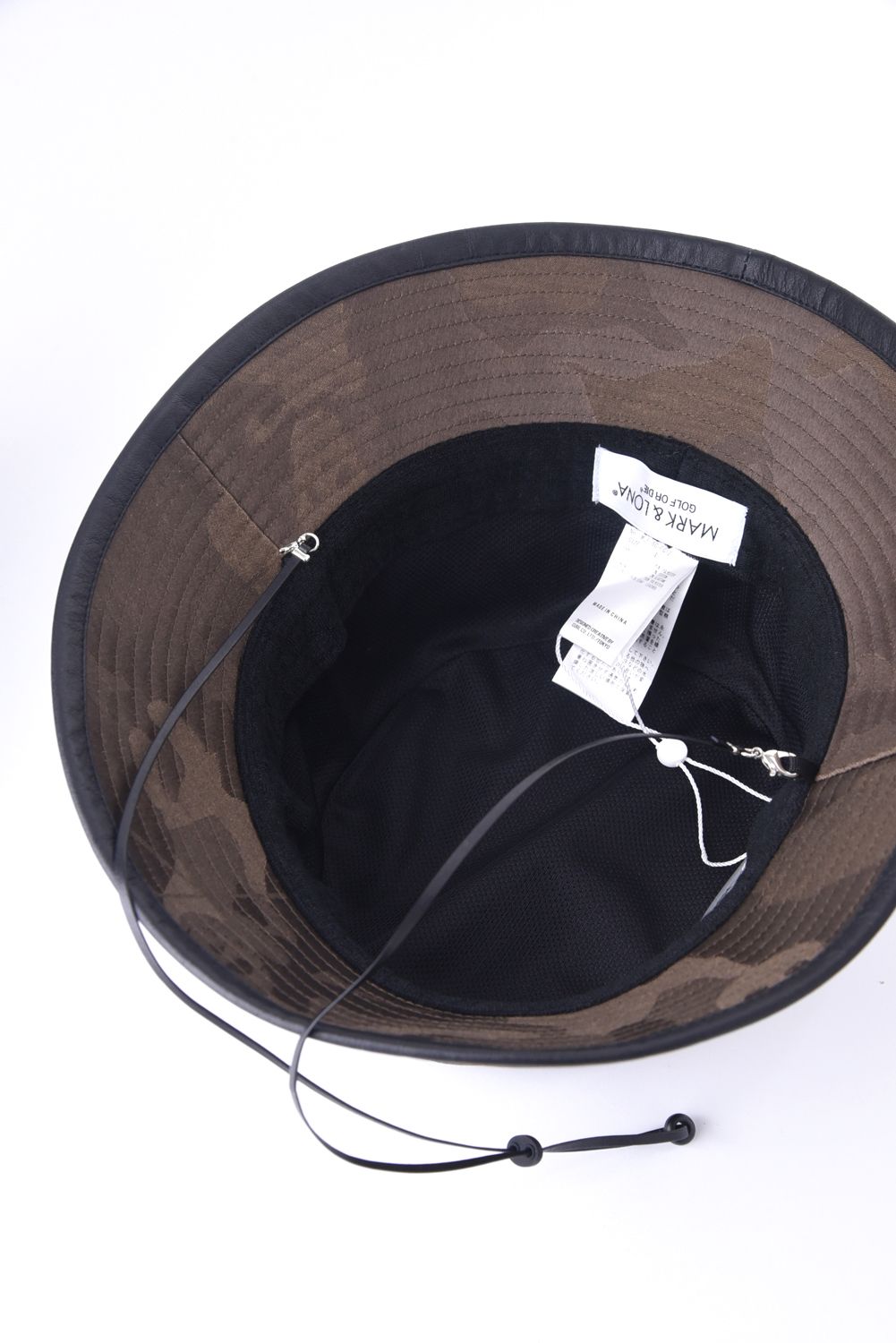 GAUGE CRYSTAL ICON HAT / オリジナルカモジャカード ドローコード付き バケットハット (ブラウン)