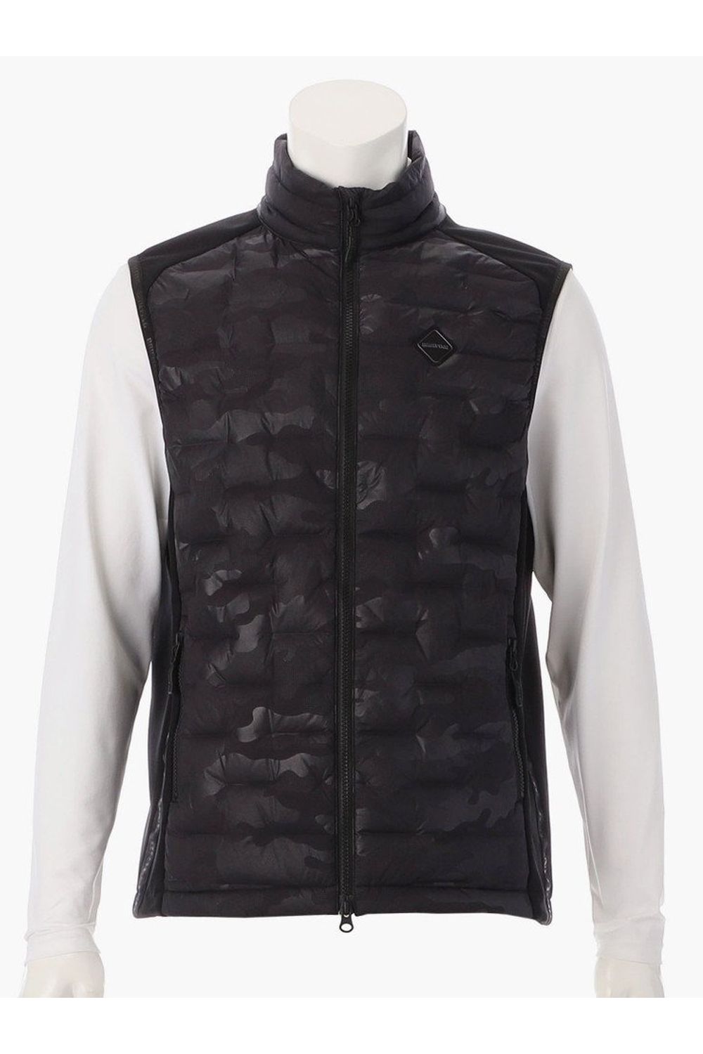 【25AW】 MEN'S HYBRID DOWN VEST / ストレッチタフタ ダイヤモンドロゴ ハイブリッドダウンベスト (ブラック/カモ)