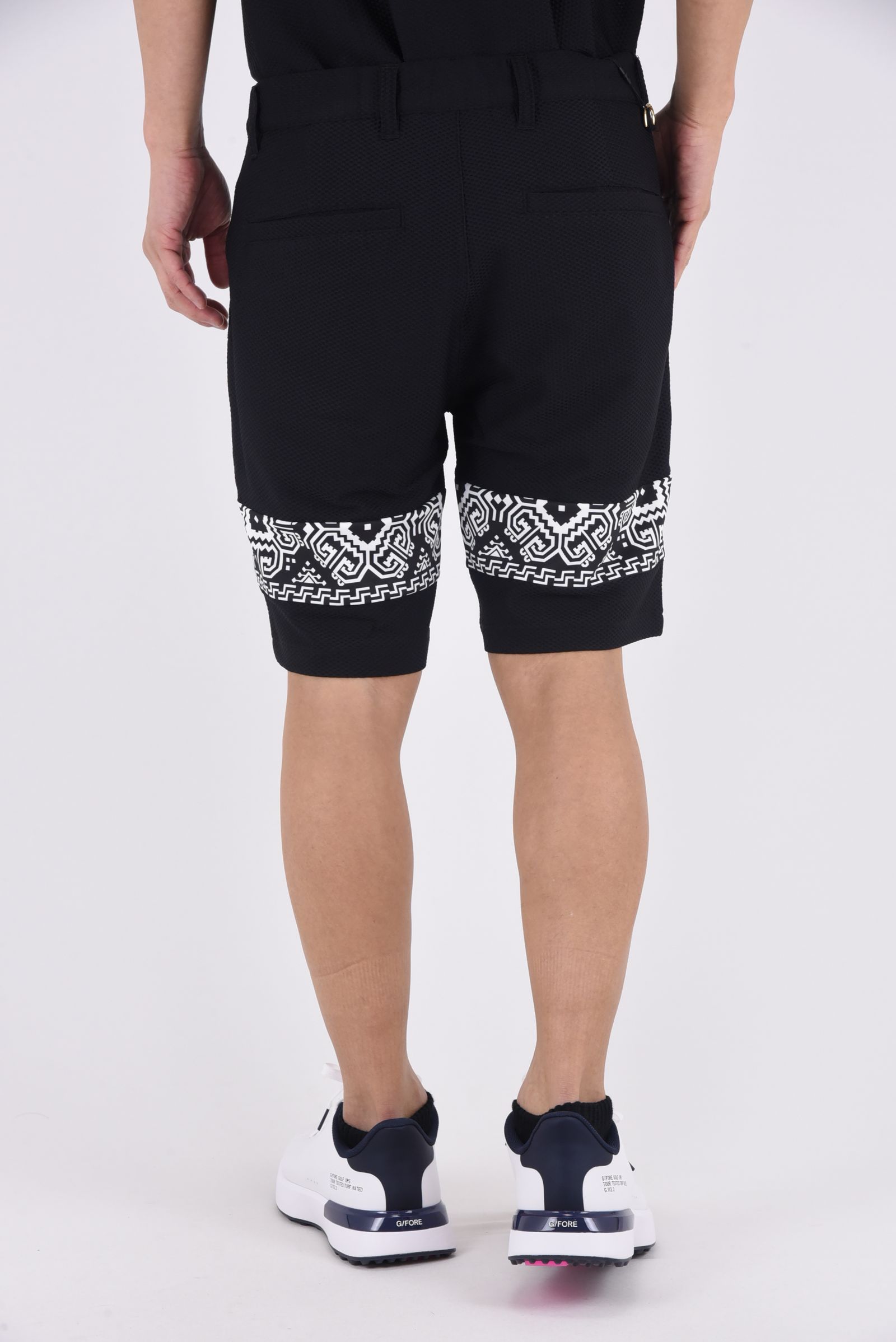 【26SS】 BAN COMFO SHORTS / ワッフル生地 バンダナ柄 ショートパンツ (ブラック)