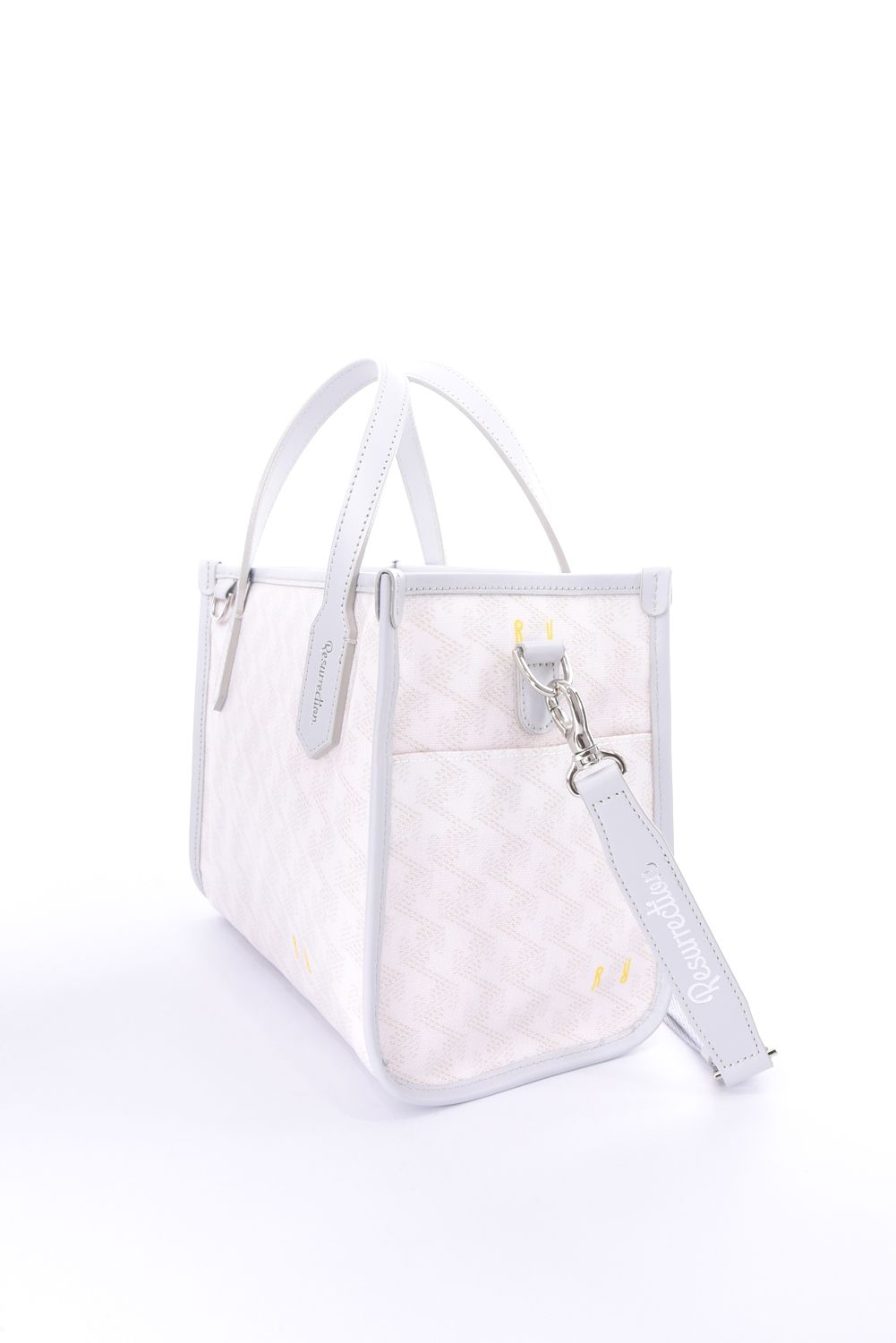 【26SS】  LANIUS SQUARE MINI (ラニウス スクエア ミニ) / ブランドオリジナルテキスタイル カートバッグ （モノホワイト）