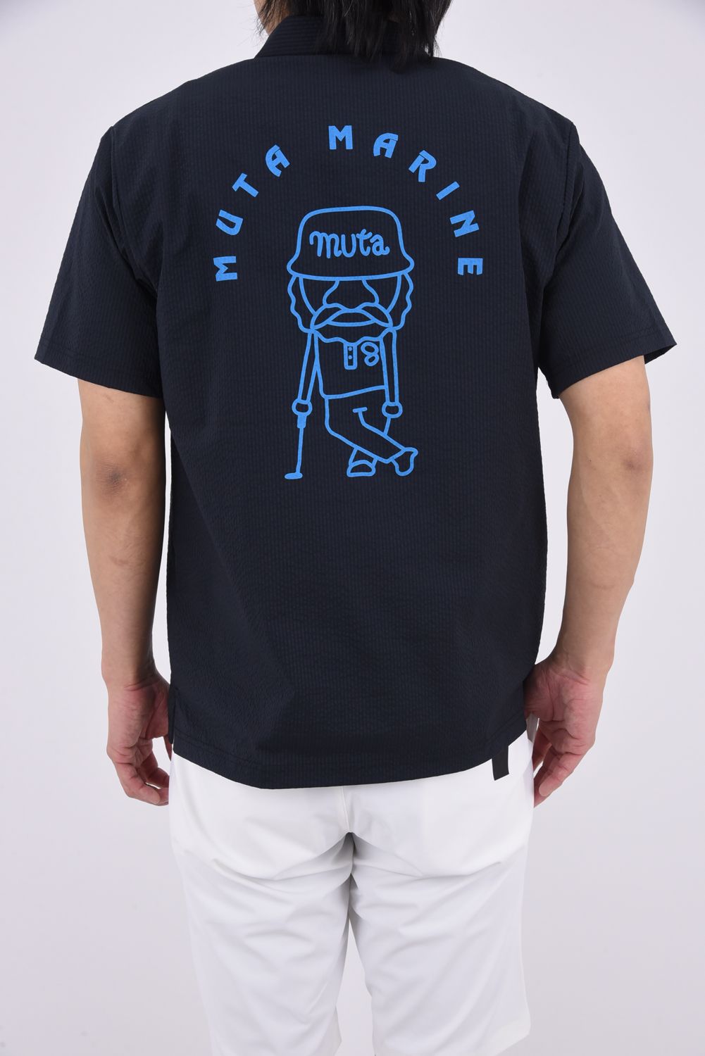 【26SS】 GENTLE SUCKER ZIP POLO / COOLMAXサッカー ハーフジップ ポロシャツ (ブラック)