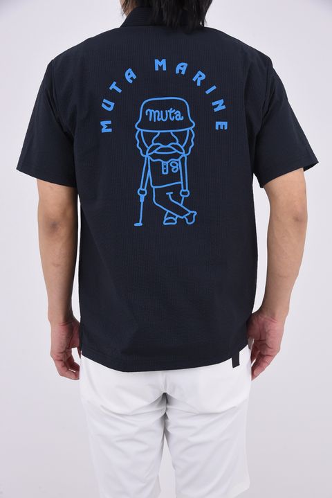 【26SS】 GENTLE SUCKER ZIP POLO / COOLMAXサッカー ハーフジップ ポロシャツ (ブラック)