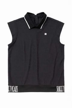 【26SS】【レディース】 PIN JQ COLLAR SHIRTS / ピン ジャカード カラーTシャツ (ブラック)*