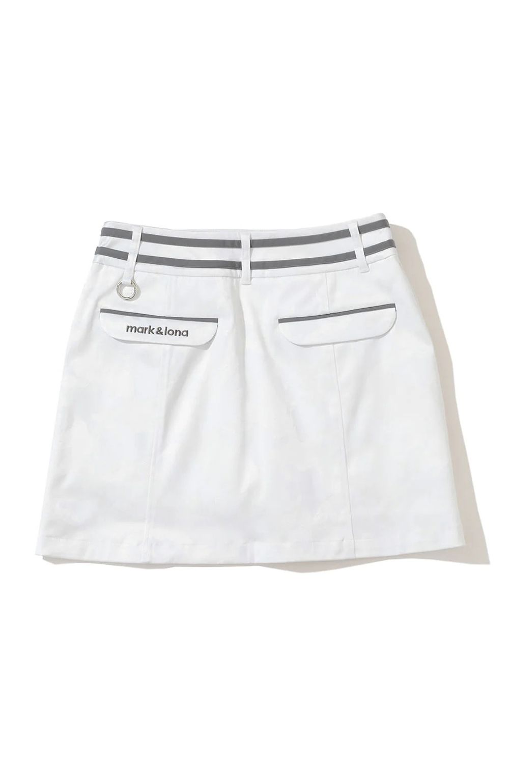 【2025AW】【レディース】 GAUGE STRETCH JACQUARD SKIRTS / オリジナルカモジャカード トラペーズスカート (インナーパンツ付き) (ホワイト)