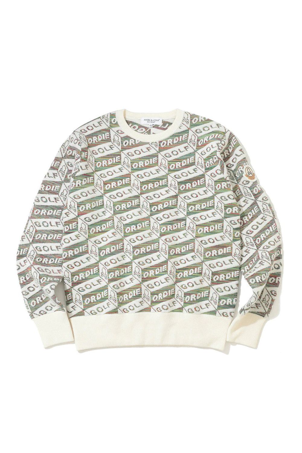 【2025AW 木村拓哉さん着用 VOL.5】 DÉPÊCHE GEOMETRY JACQUARD KNIT / ジオメトリックパターン プルオーバーニット (オフホワイト)