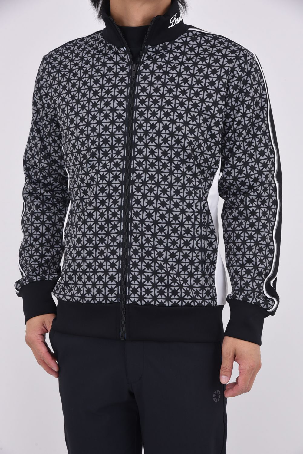 【25AW】 ALLOVER SWITCH LINE BLOUSON / オクタスロゴ サイドライン ジップアップブルゾン (ブラック)