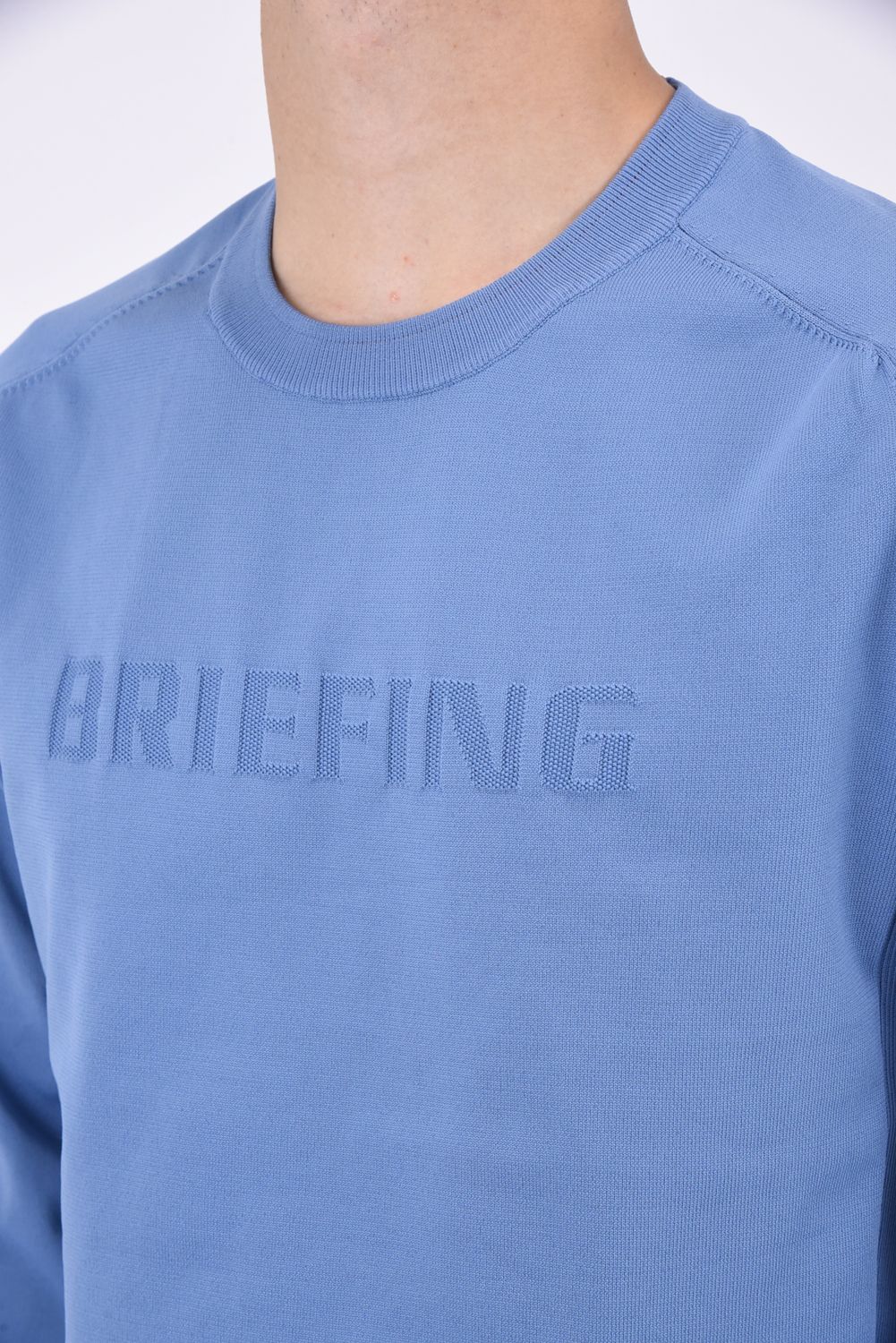 BRIEFING - MENS WR CREW NECK KNIT / ジャガードロゴ ロゴワッペン