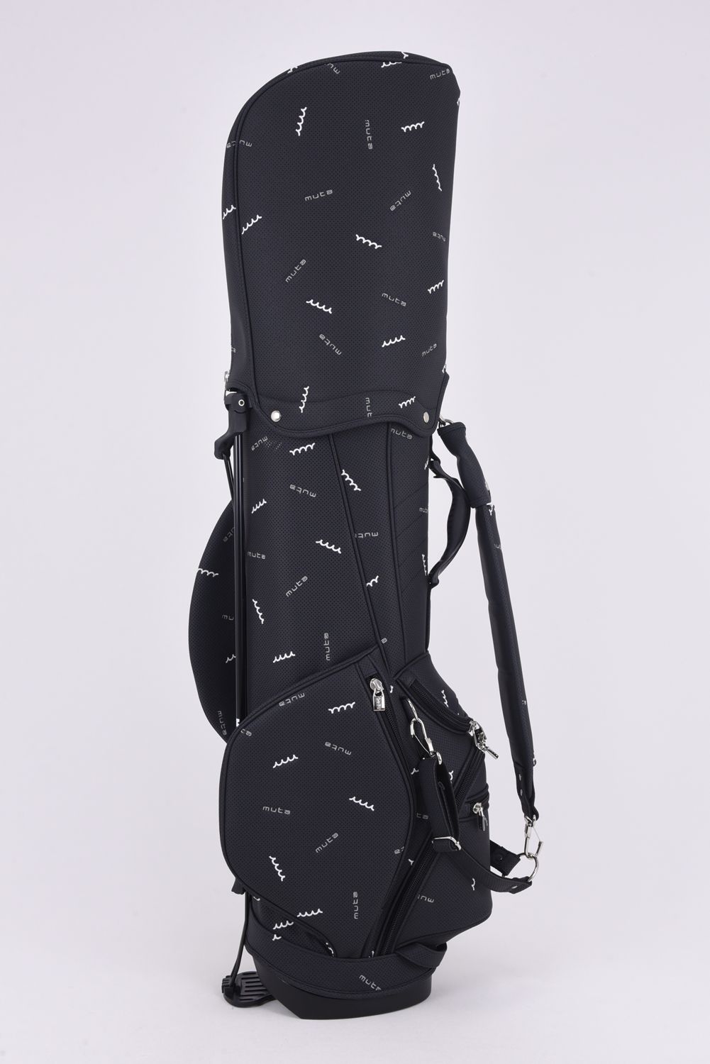 【銀行振込・代金引換不可】【返品・交換不可】 CADDY BAG / パンチング 総柄刺繍 キャディバッグ (ブラック)