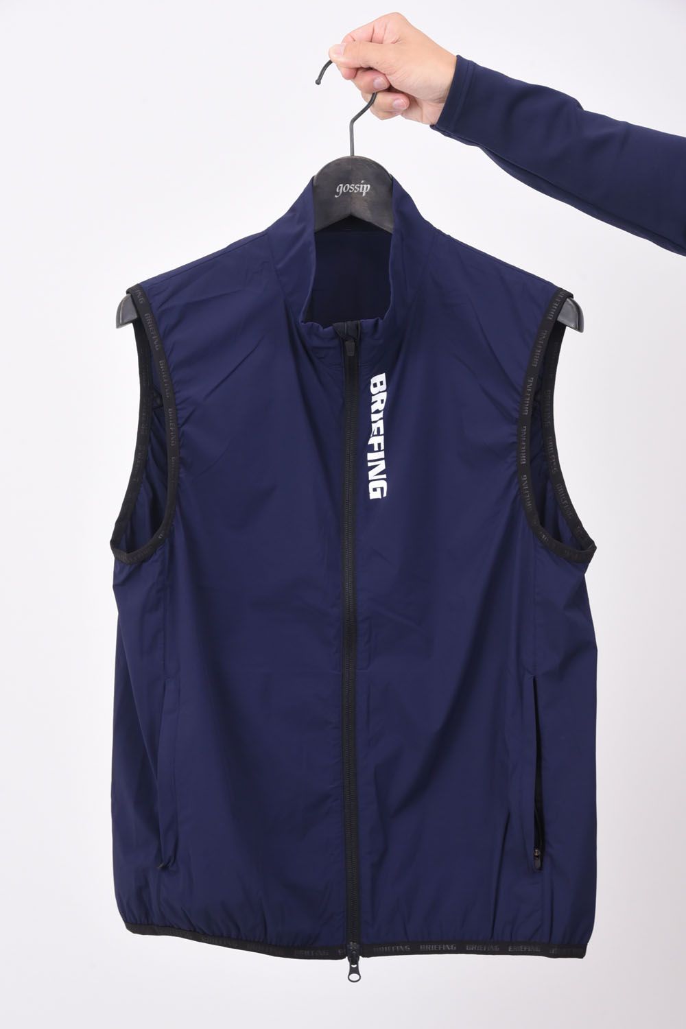 MEN'S WIND VEST / 4WAYストレッチ ジップアップベスト (ネイビー)
