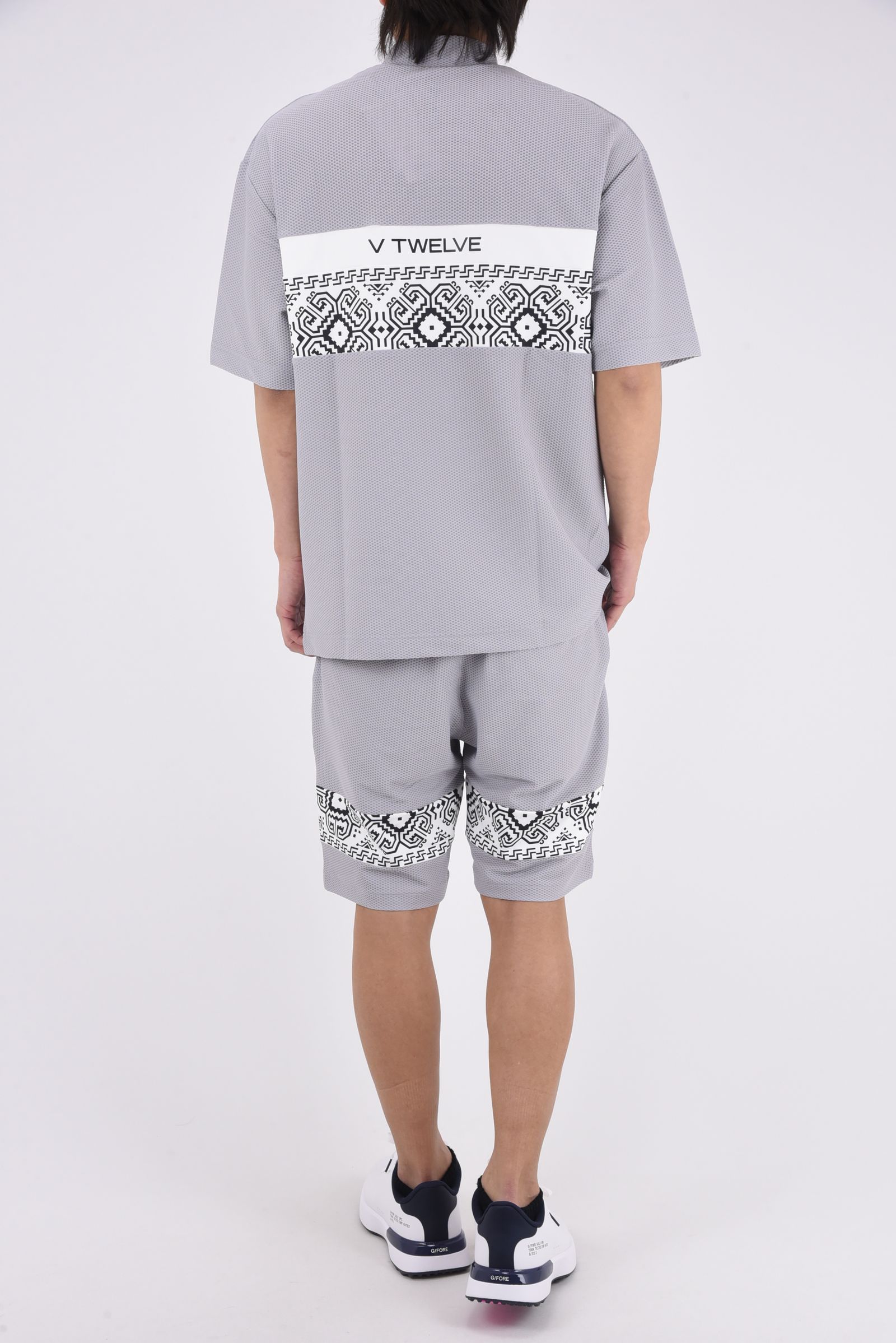【26SS】 BAN COMFO MOCK / ワッフル生地 バンダナ柄 モックネックTシャツ (グレー)