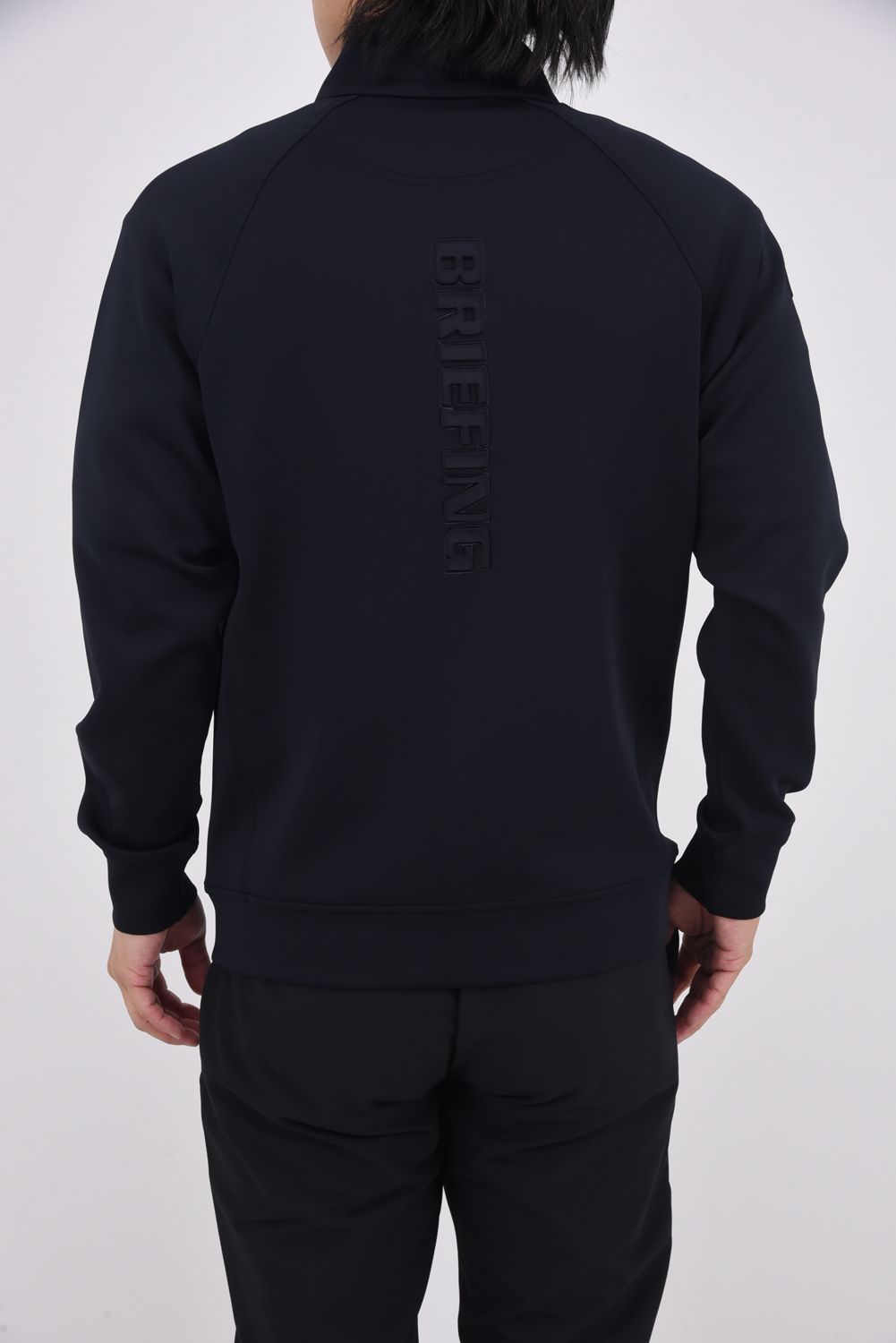 【25AW】 MEN'S 3D LOGO BLOUSON / 3Dロゴ ストレッチジャージ ジップアップブルゾン (ブラック)