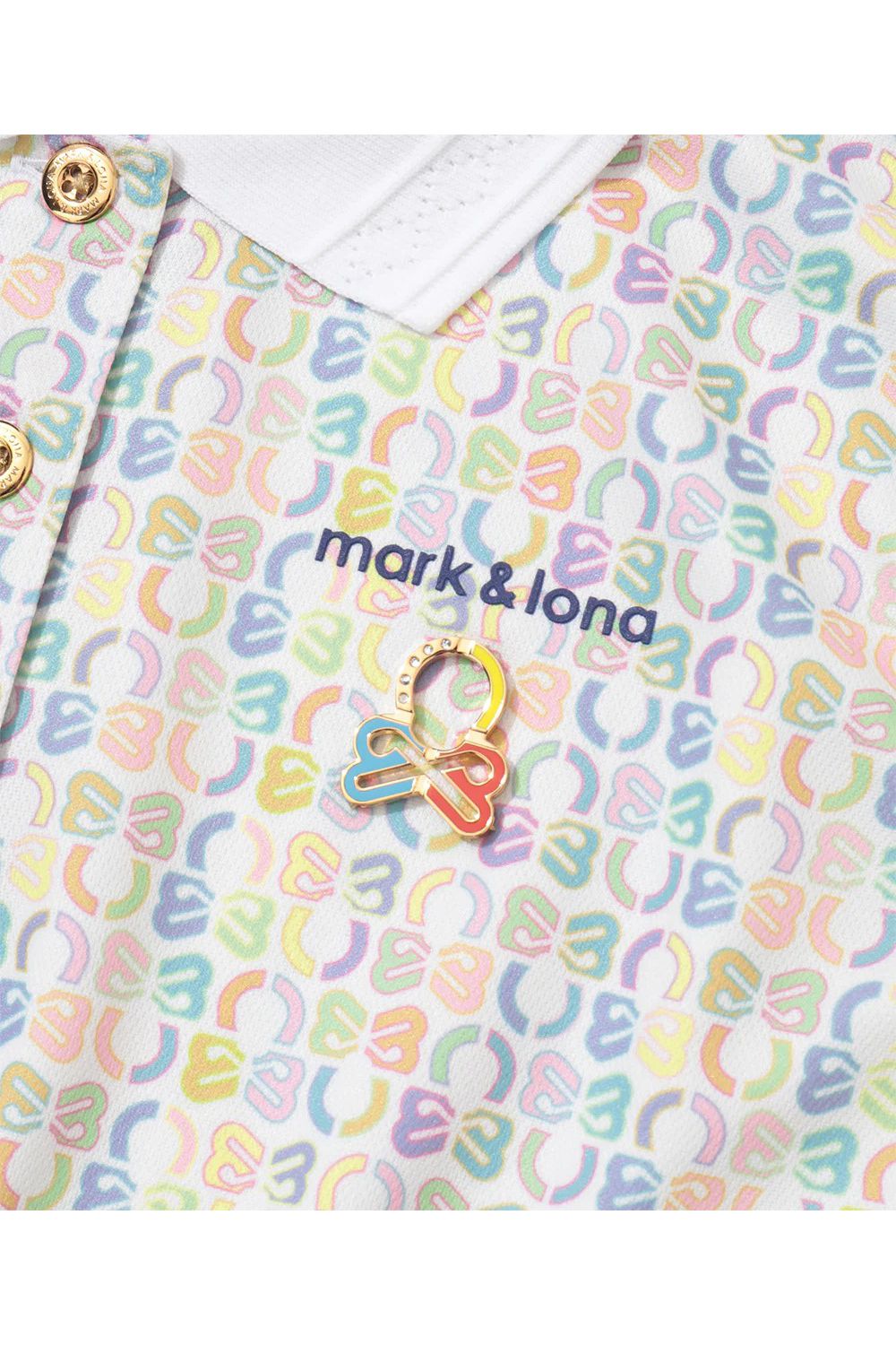 【26SS】【レディース】 RITMO MONOGRAM SLEEVELESS POLO / グラフィックロゴ総柄 ジャパンメイド ノースリーブポロシャツ (マルチ)