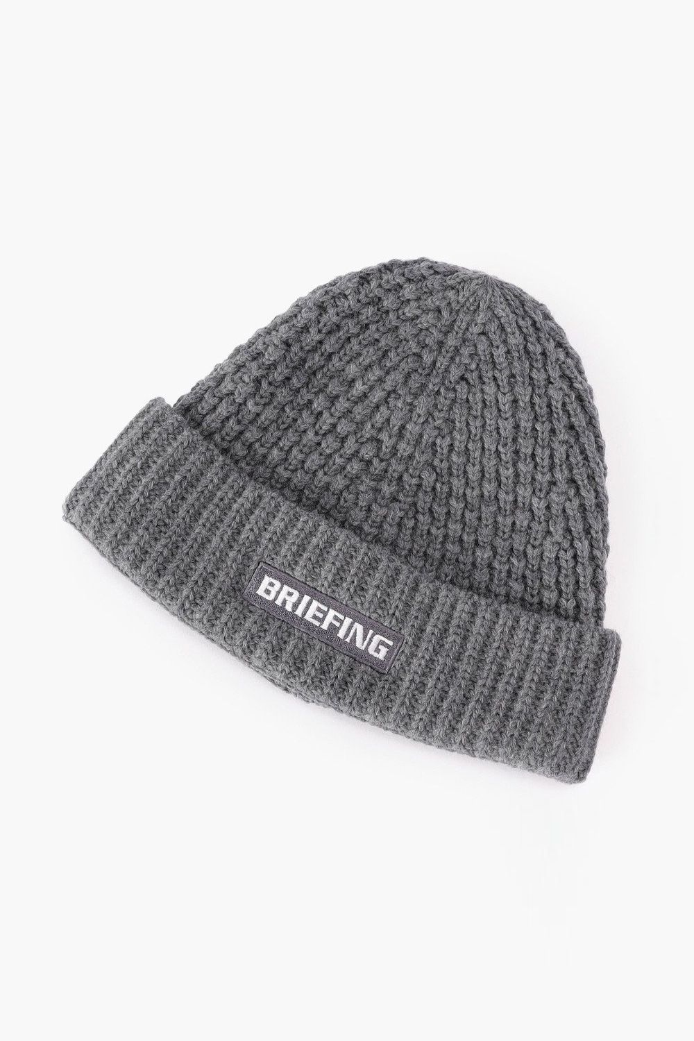 【26AW】 MEN’S WR WOOL KNIT BEANIE / ブランドロゴパッチ リブ編みニットビーニー (グレー)
