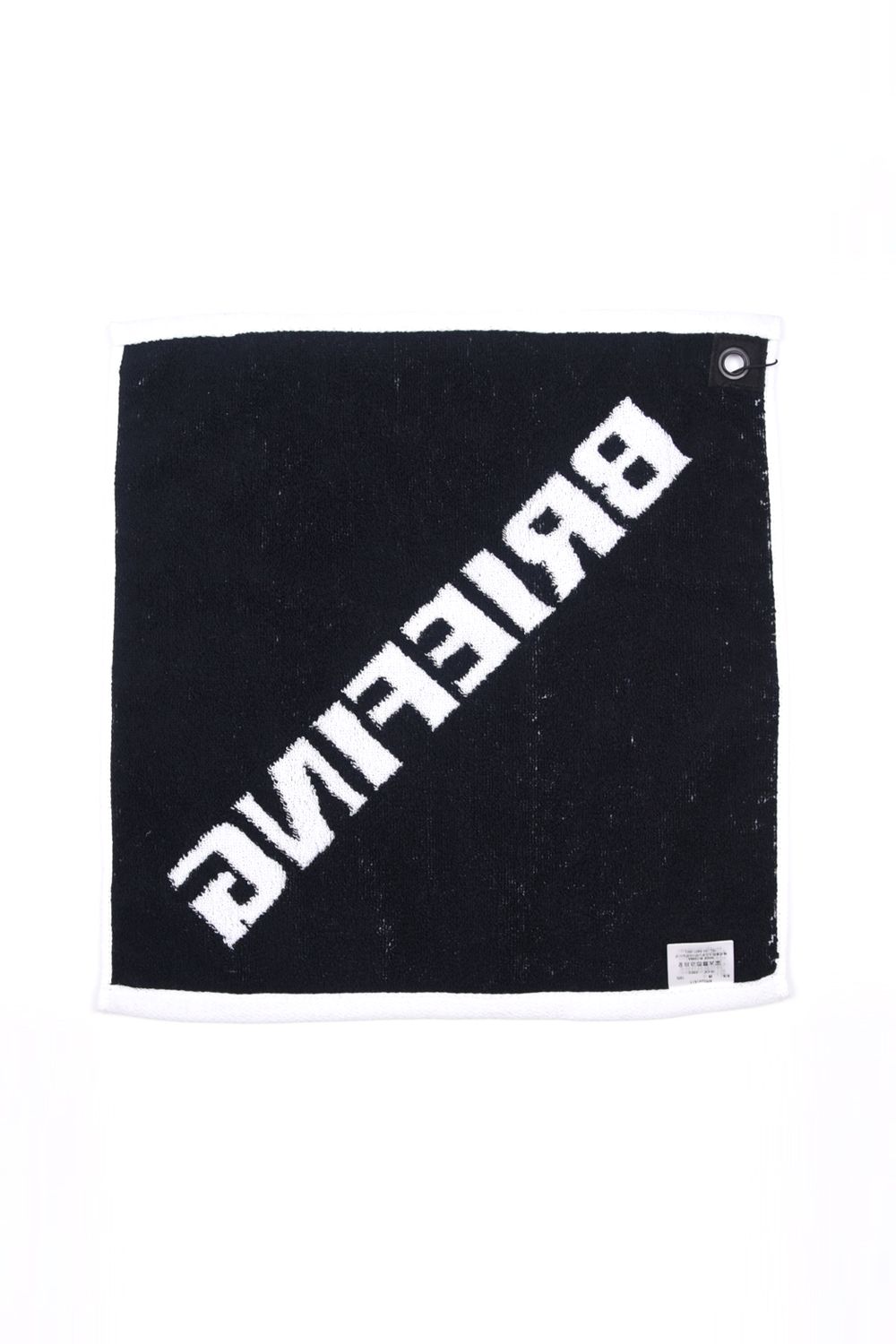 【プレゼント好適品】 LOGO WASH TOWEL BY HIPPOPOTAMUS / ブランドロゴ ループ付き スクエア型フェイスタオル (ホワイト)