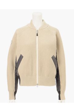 【26AW】【レディース】 WOMEN’S WINDBLOCK DOCKING RIB KNIT JACKET / 畦編みニット&ナイロンツイル ハイブリッドジャケット (ベージュ)