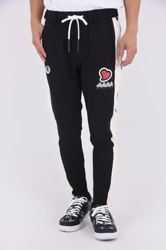 【25AW】 ACANTHUS * MUTA MARINE SWEET LOGO SIDELINE PANTS / サイドライン ハートロゴ ロングパンツ (ブラック/ホワイト)