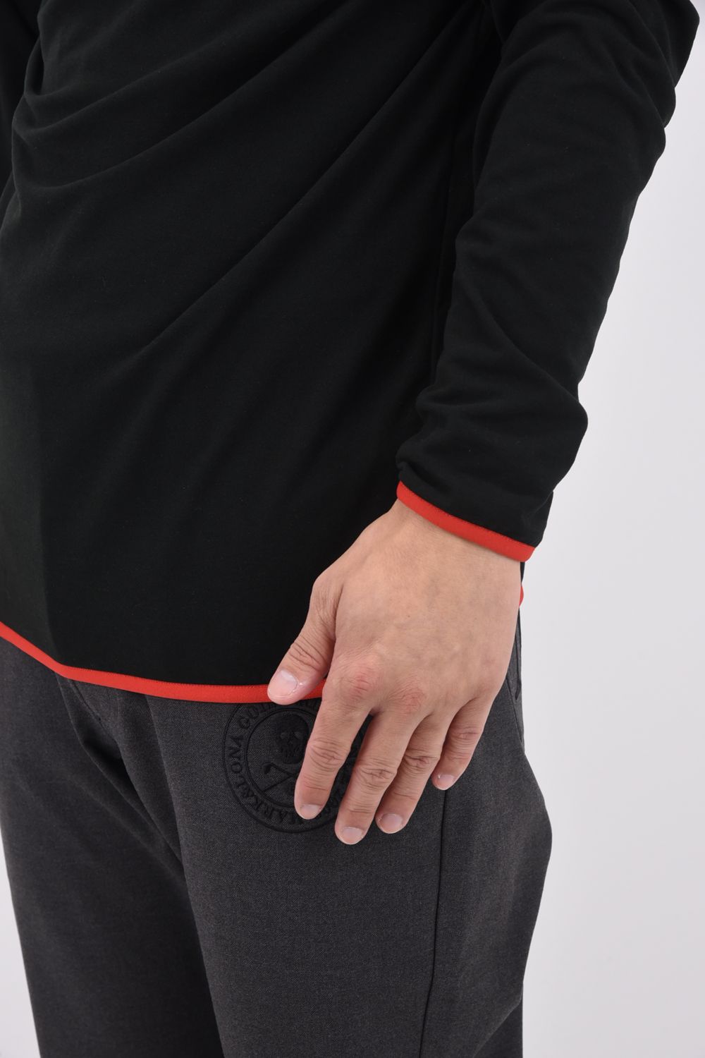 OPTIMUM FLEECE HOODED PULLOVER / ドロップショルダー ベアフリース フーデットパーカー (ブラック)
