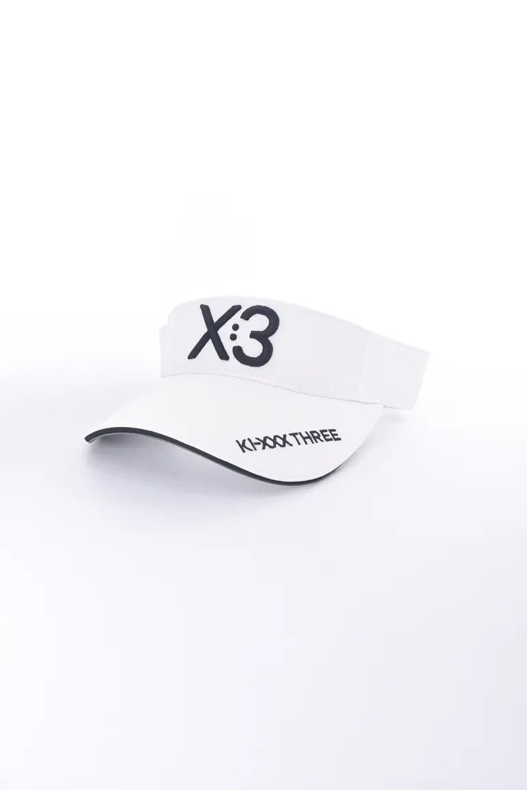 【26AW】 KIX3 BASIC LOGO VISOR / ブランドロゴ刺繡 サンバイザー (ホワイト/ブラック)